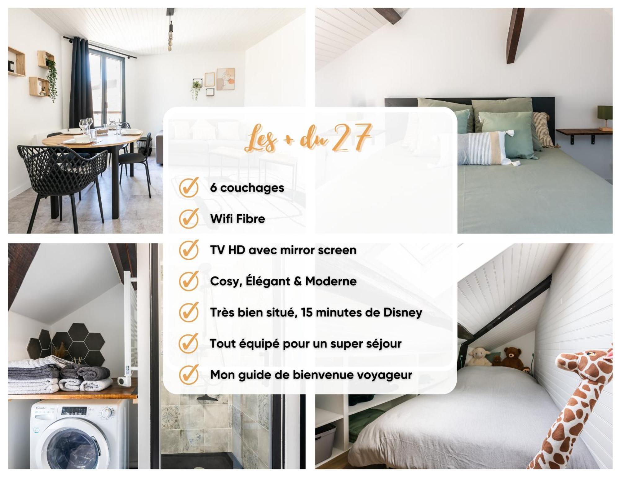 Le 27 - Appartement Cosy - Disney 15Min クレシー・ラ・シャペル エクステリア 写真